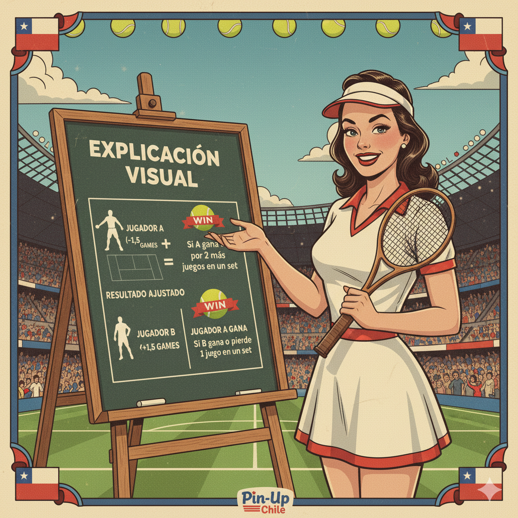 Explicación visual del sistema de hándicap en apuestas de tenis Pin-Up