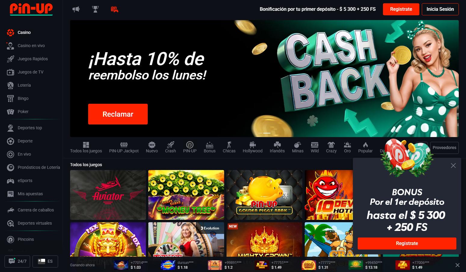 Herramientas de juego responsable Pin-Up Chile