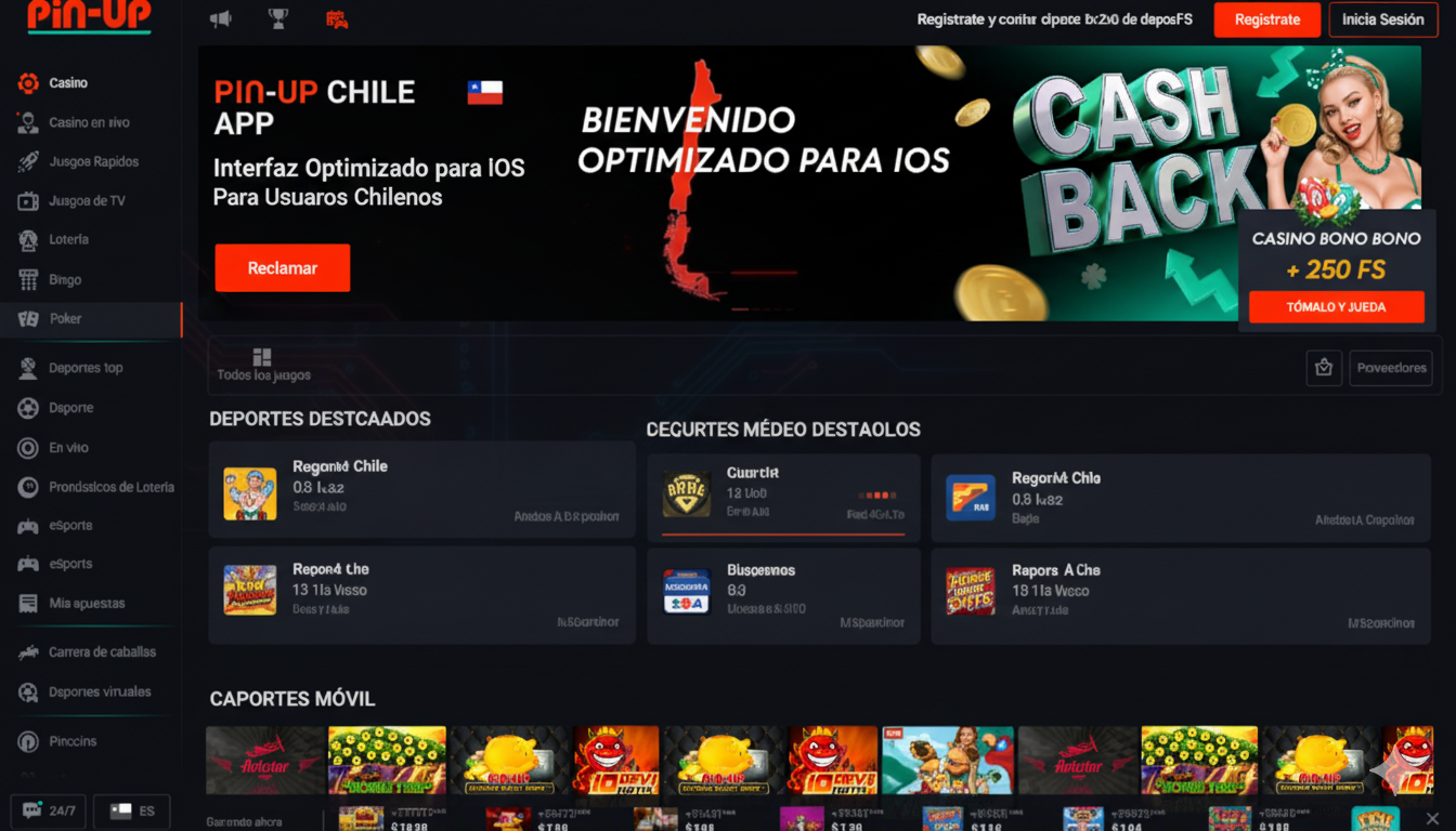 nterfaz Pin-Up iOS optimizada para usuarios chilenos