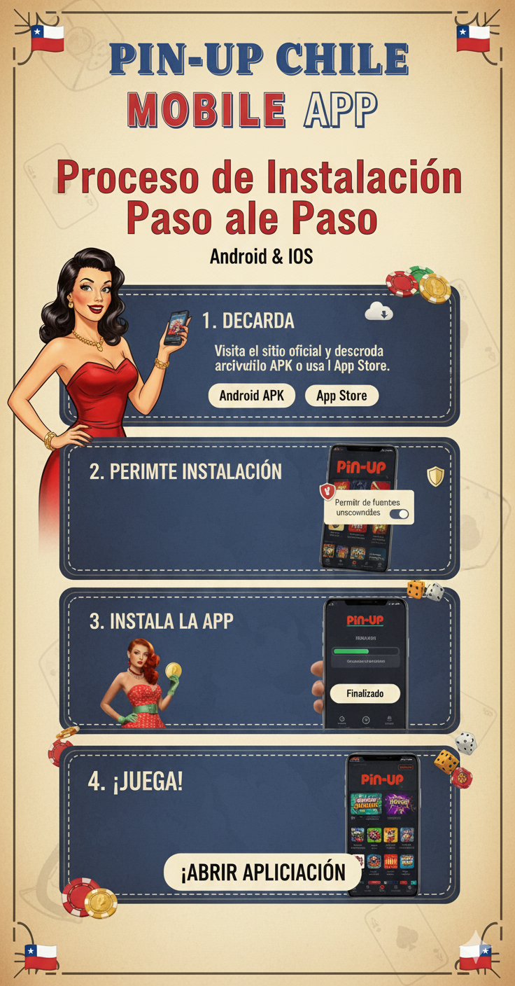Pasos instalación Pin Up APK Chile Android