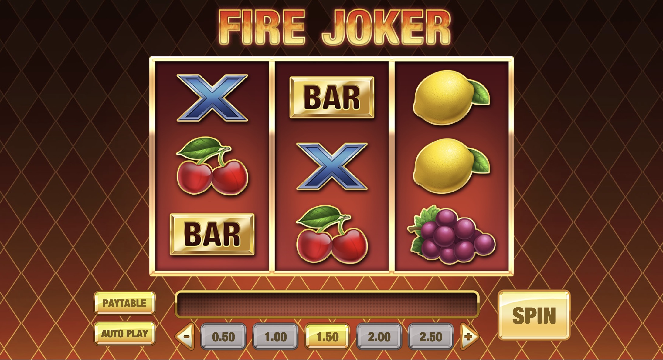 Interfaz móvil de Fire Joker en smartphone mostrando controles táctiles