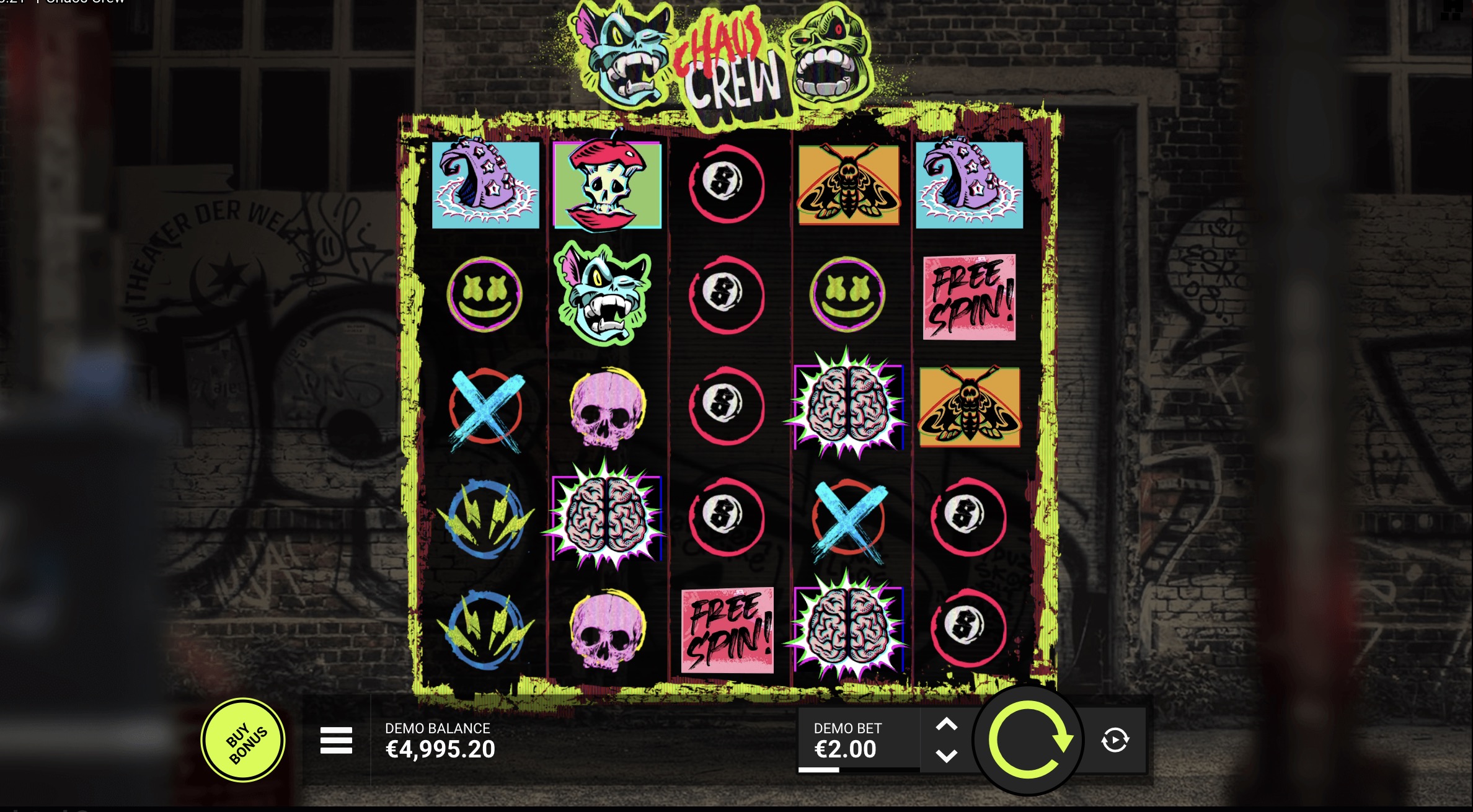 Pantalla de rondas gratis con multiplicadores acumulados en Chaos Crew