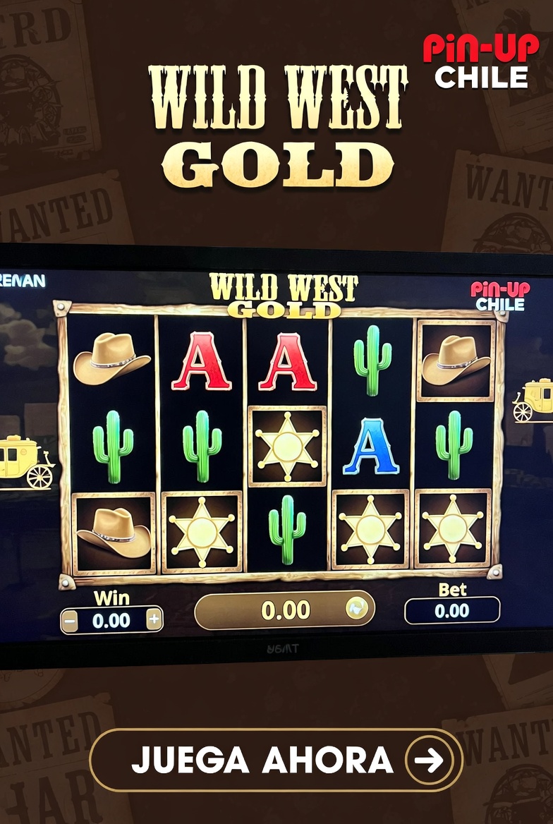 Pantalla final de Wild West Gold en Pin-Up Chile con llamado a la acción