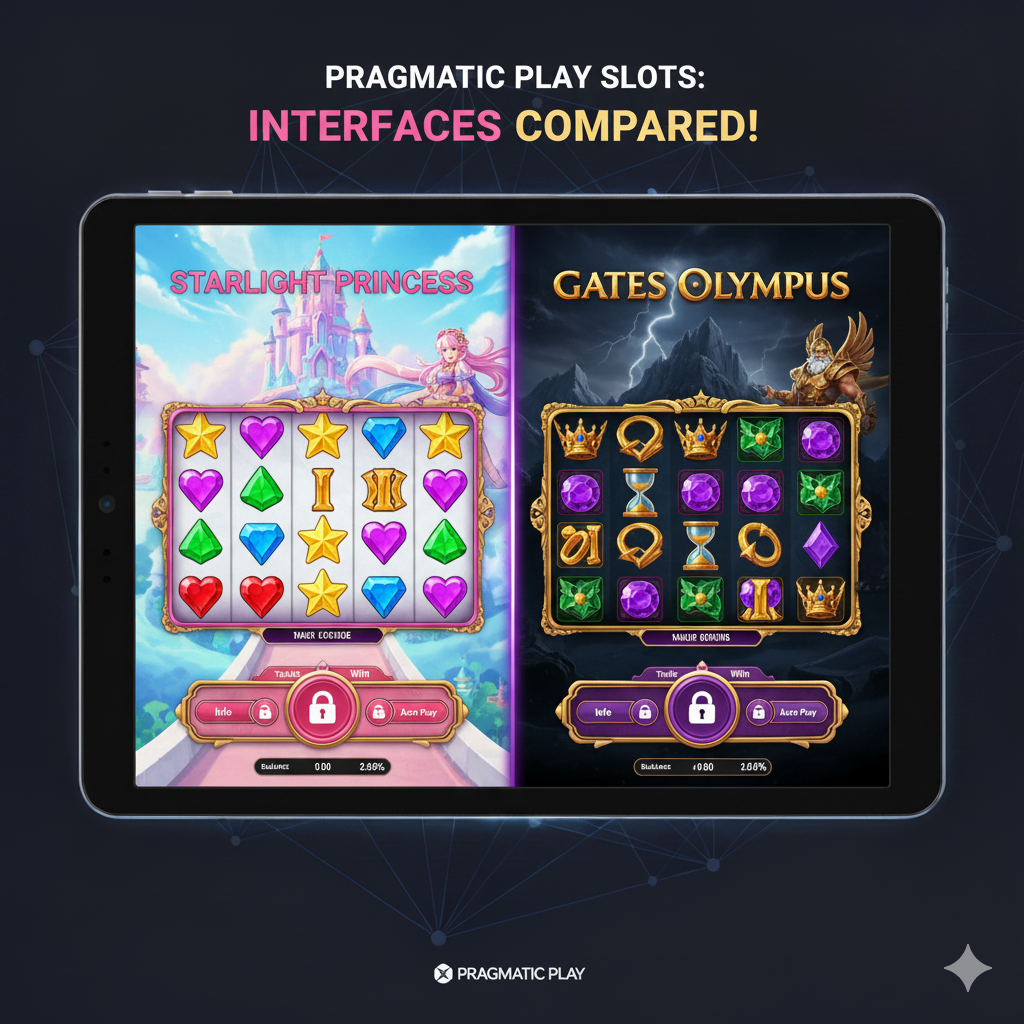 Visual comparison between Starlight Princess and Gates of Olympus interfaces