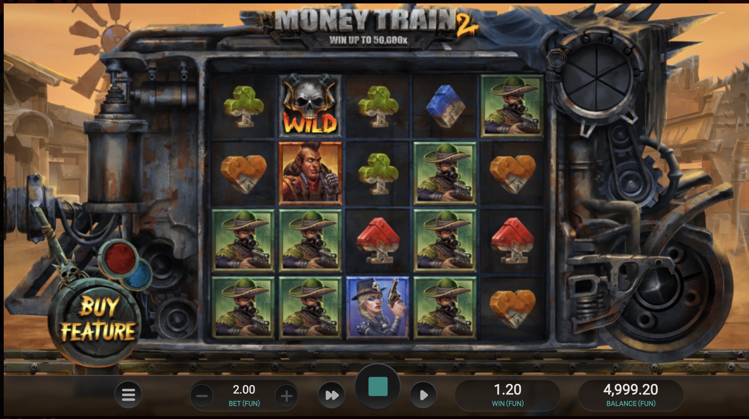 Tabla de pagos completa del slot Money Train 2 mostrando valores de cada símbolo