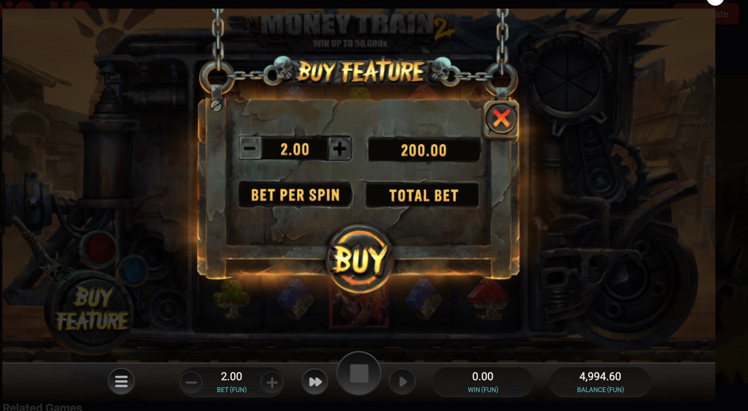 Money Train 2 jugándose en smartphone con interfaz optimizada para móvil