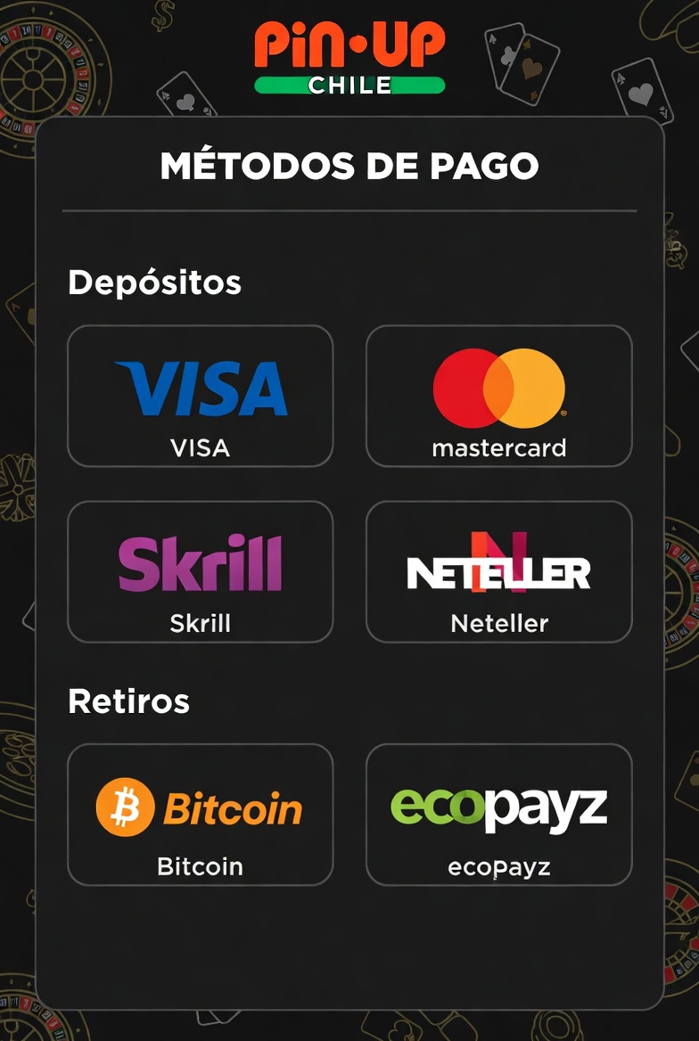 Payment method options available at Pin-Up Chile for fast deposits and withdrawals