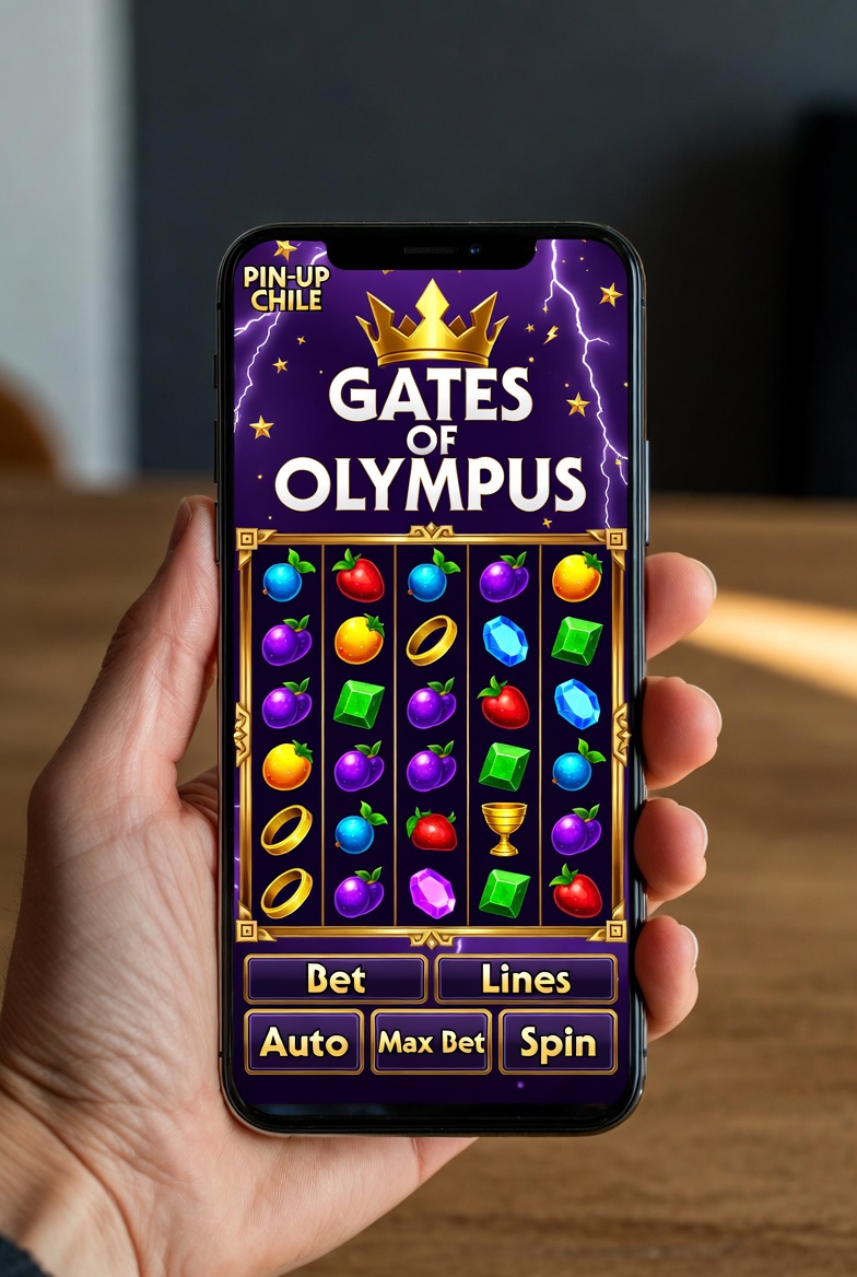 Interfaz móvil de Gates of Olympus en app de Pin-Up Chile