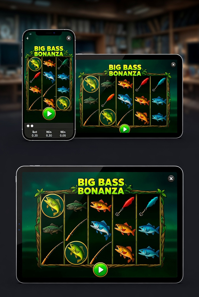 Capturas de pantalla de Big Bass Bonanza en diferentes dispositivos móviles