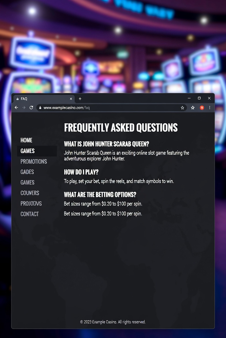 FAQ section with the most frequent questions about John Hunter Scarab Queen answered