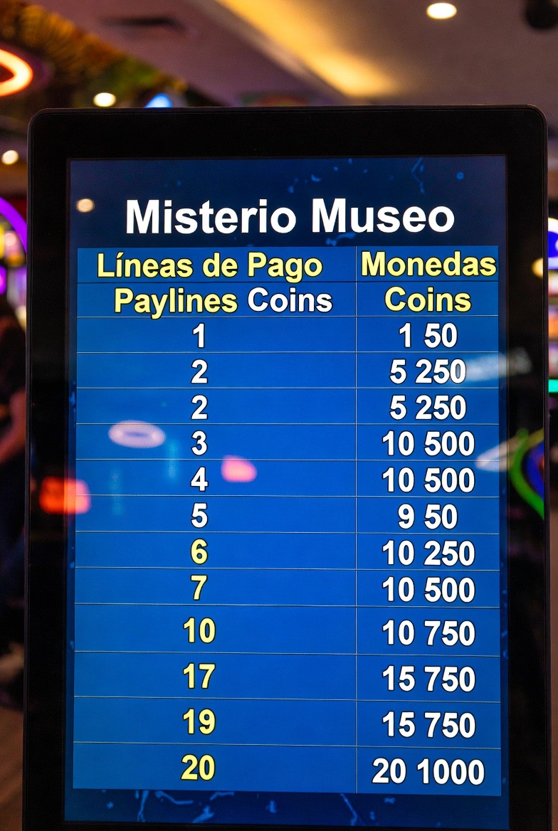 Tabla completa de pagos del slot Mystery Museum en pesos chilenos
