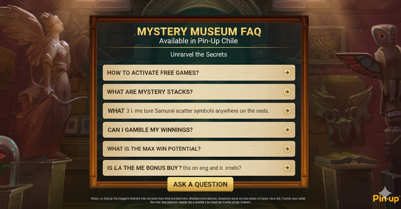 Sección de preguntas frecuentes sobre Mystery Museum en Pin-Up