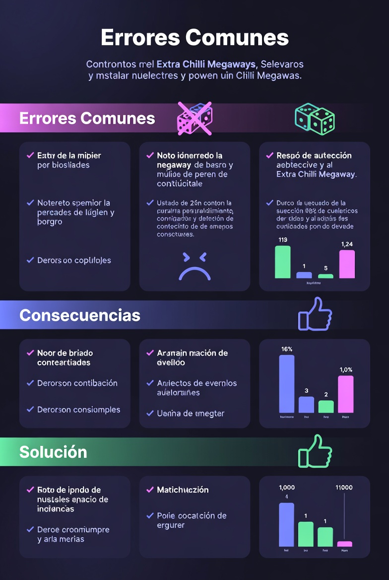 Infographic showing the most common mistakes when playing Extra Chilli Megaways