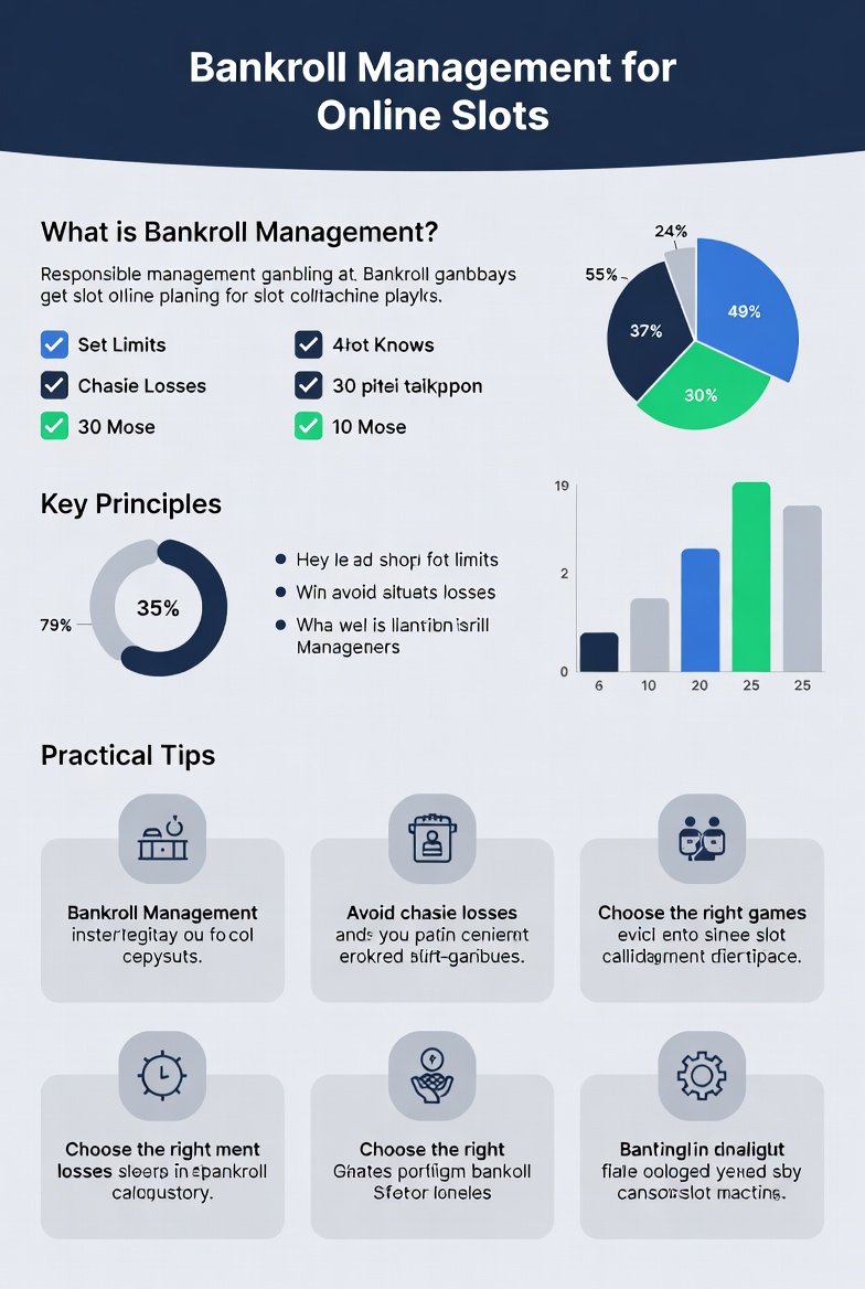 Infografía sobre gestión de bankroll en slots online