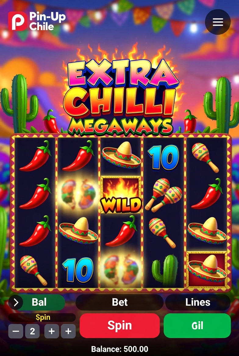 Screenshot of Extra Chilli Megaways in Pin-Up Chile mobile version