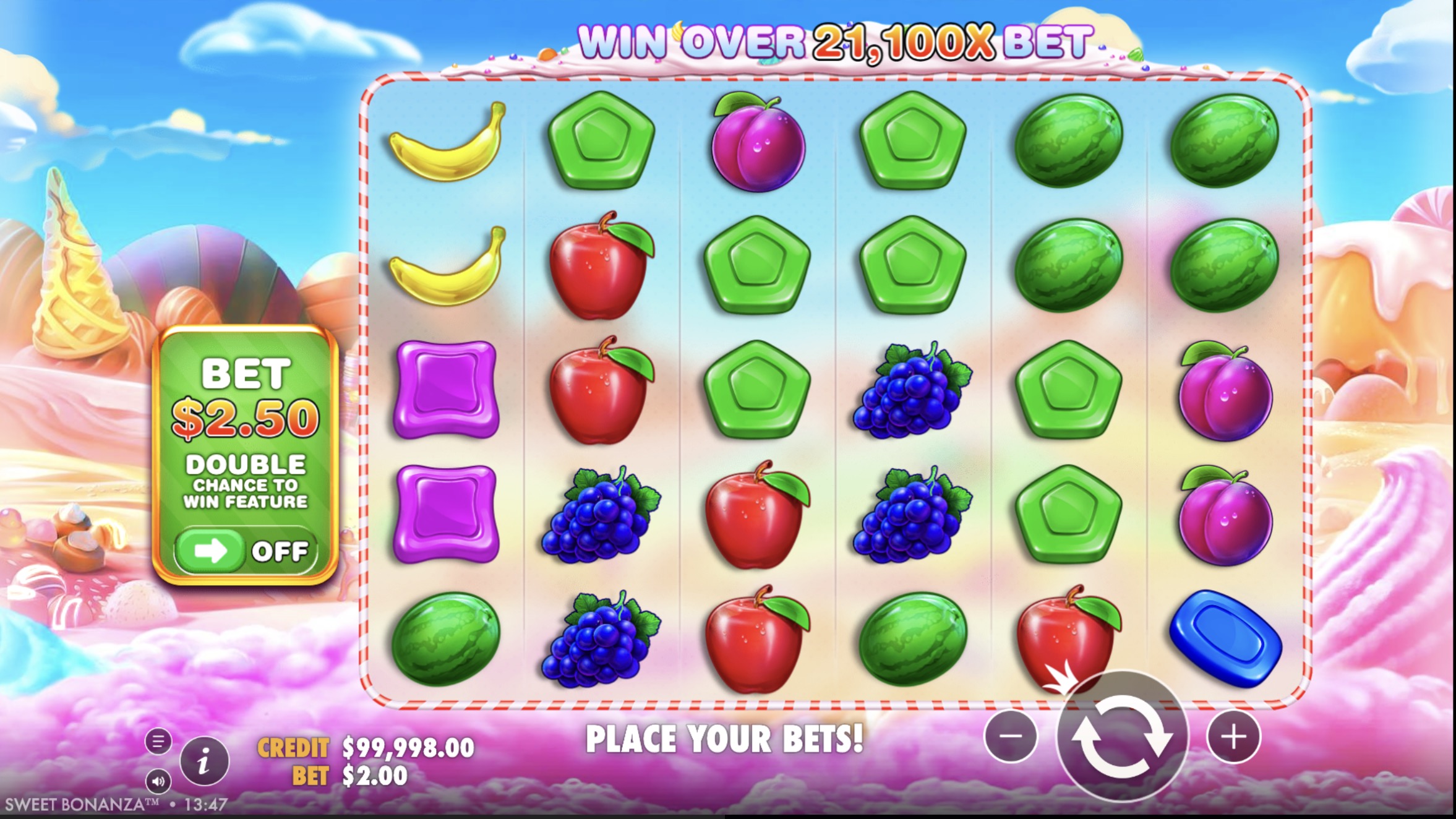 Comparative graph showing bonus frequency with and without Ante Bet in 1000 spins