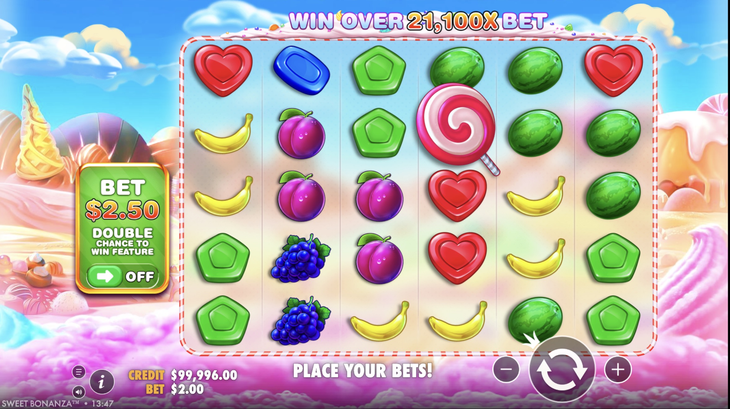 Flowchart showing recommended bankroll management for Sweet Bonanza
