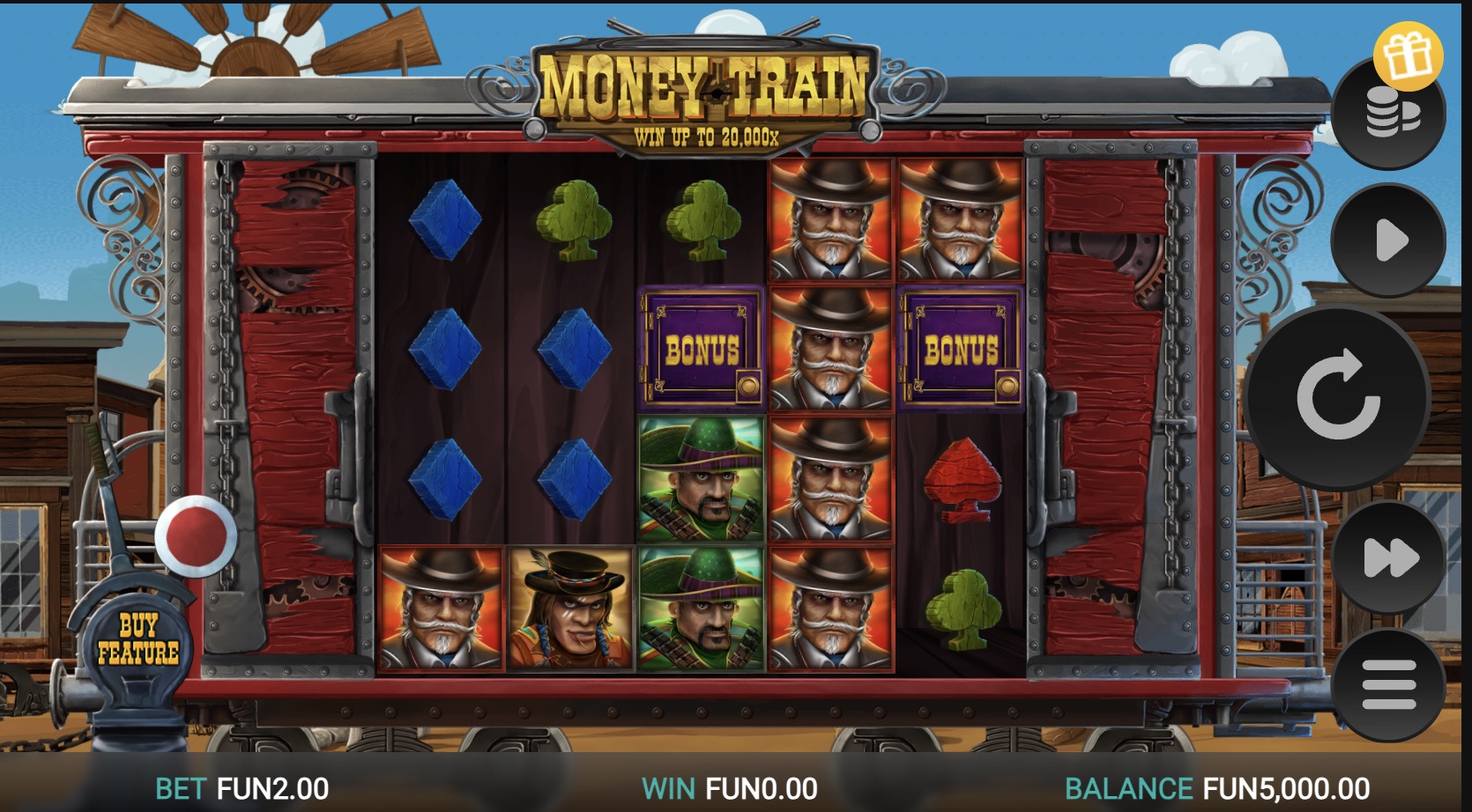 Tabla de pagos completa de Money Train mostrando valores de símbolos y multiplicadores wild