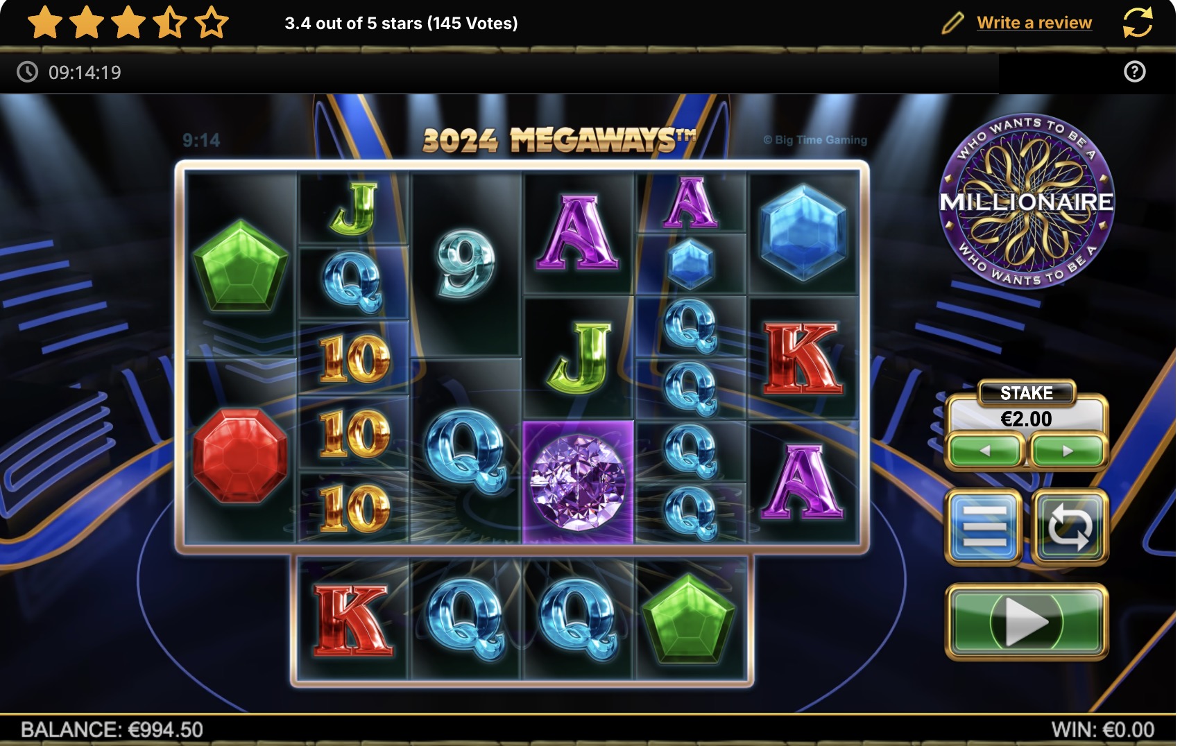 Screen showing maximum win of x347 bet in Hot Seat Free Spins