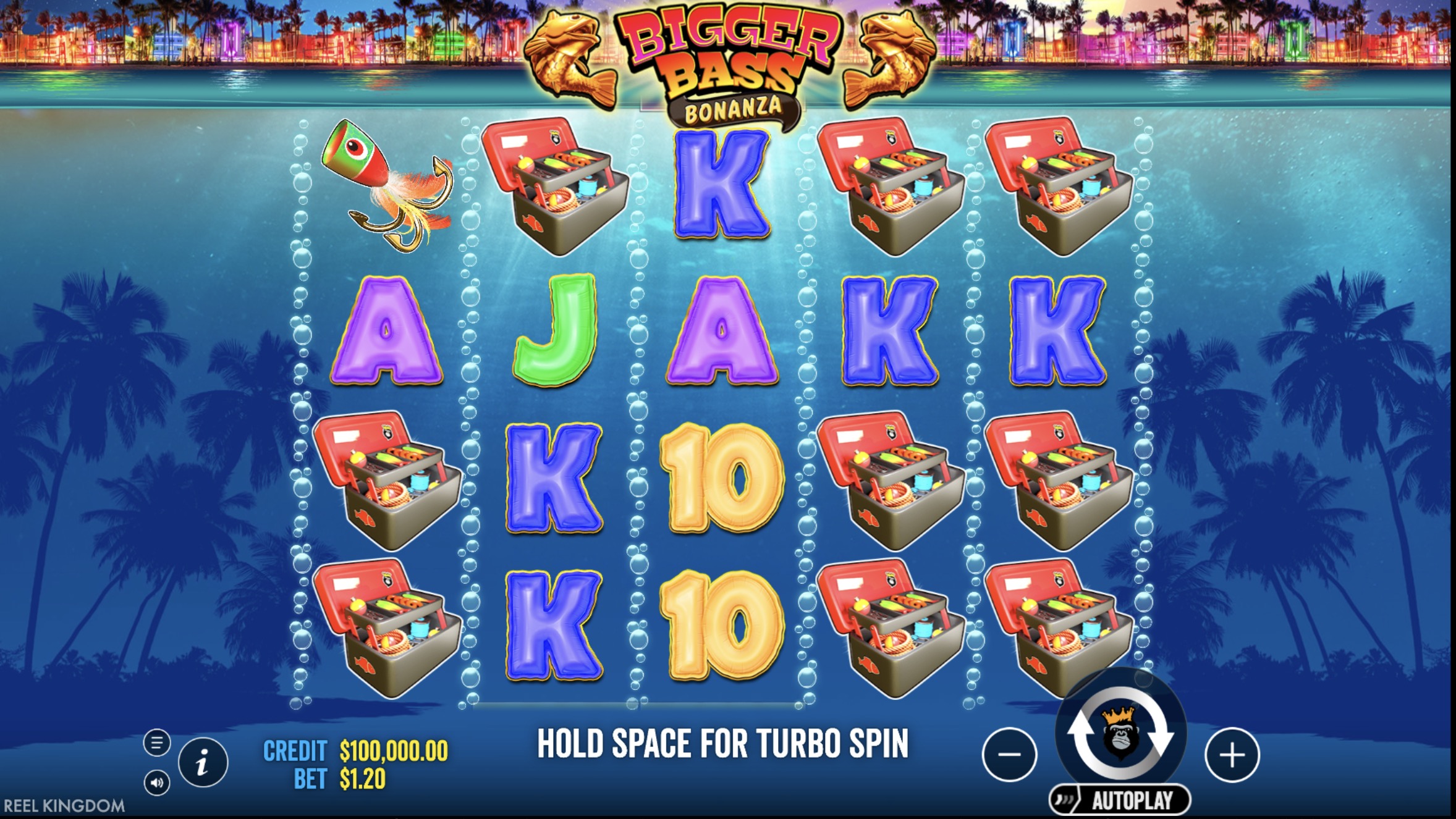Bigger Bass Bonanza game screen at Pin-Up Chile