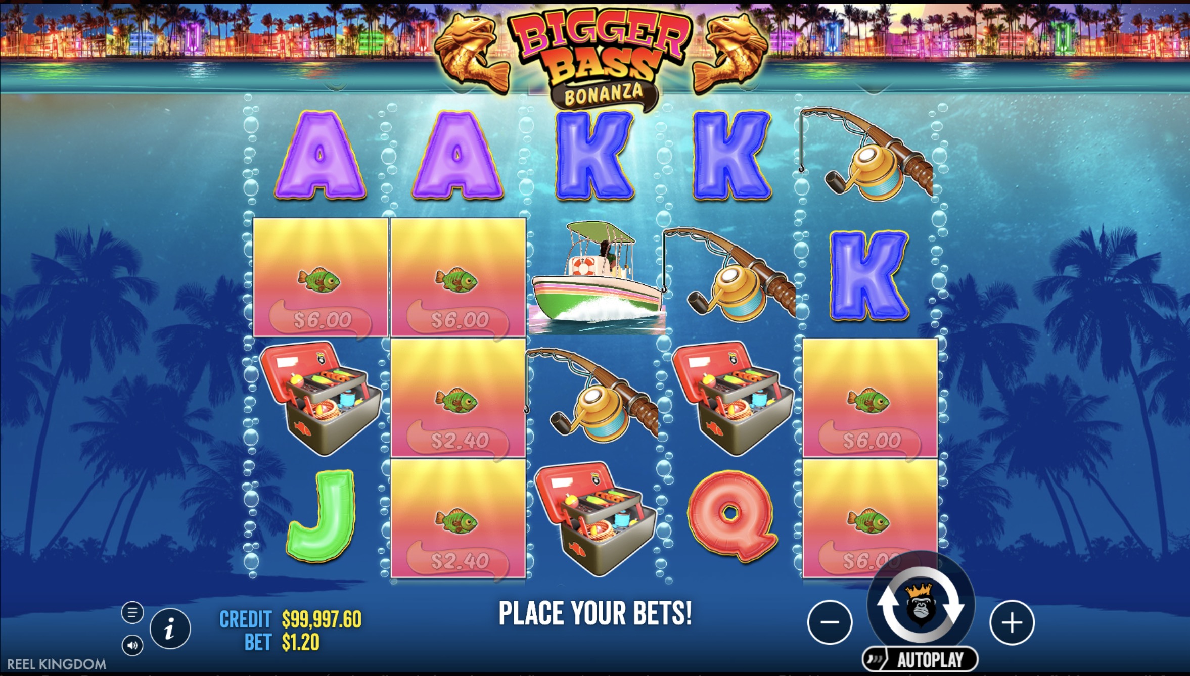 Free spins round in Bigger Bass Bonanza with active multipliers